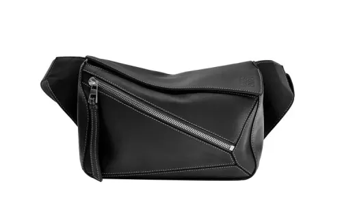 LOEWE Puzzle Soft Cow Leather Geometric Bag, Shoulder Bag, Crossbody Bag, Sling Bag, Fanny Pack Small Men's Black