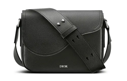 DIOR Cow Leather Saddle Bag, Messenger Bag, Crossbody Bag, Shoulder Bag Men's Black