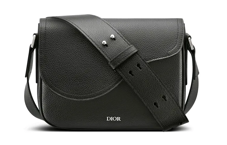 DIOR Cow Leather Saddle Bag, Messenger Bag, Crossbody Bag, Shoulder Bag Men's Black