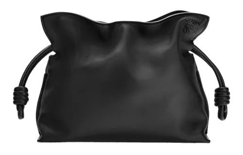 LOEWE Flamenco Drawstring Nappa Leather Little Blessing Bag Clutch Mini Women's Black