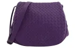 Bottega Veneta Flap Sheepskin Crossbody Bag, Shoulder Bag Women's Purple