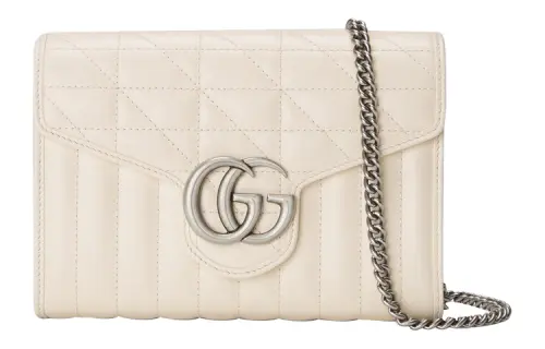 GUCCI Leather Envelope Bag, Shoulder Bag, Crossbody Bag Women's White