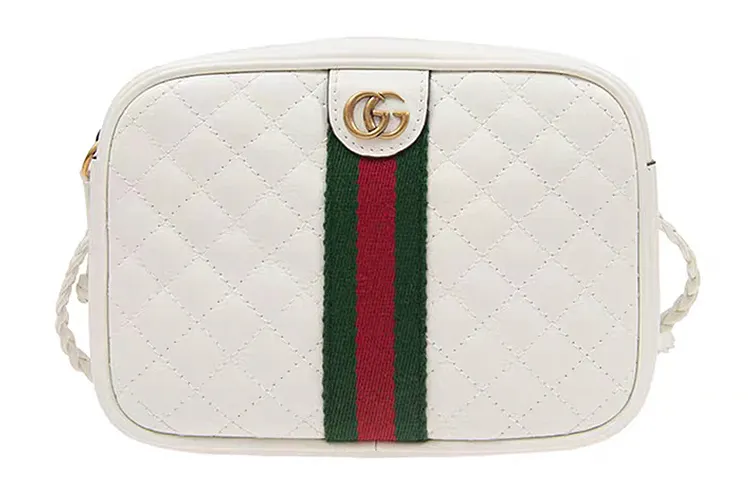 GUCCI Cow Leather Shoulder Bag, Crossbody Bag Women's White
