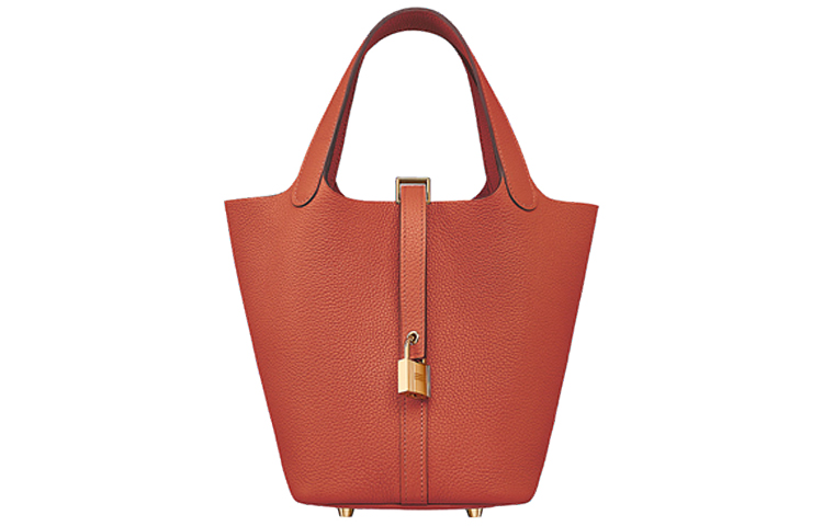 HERMES Picotin Lock Maurice Bullock Leather Basket Bag, Bucket Bag, Handbag 18 Women's R1 Terre Battue Red Earth