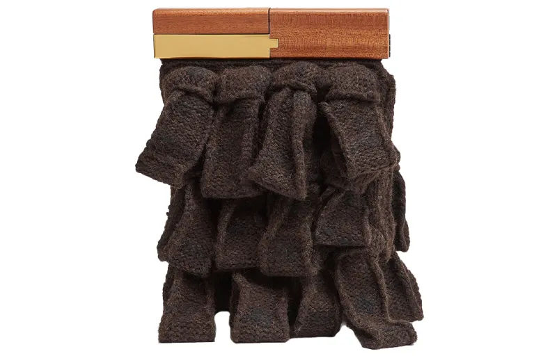 Bottega Veneta Wooden Clutch Women's Black