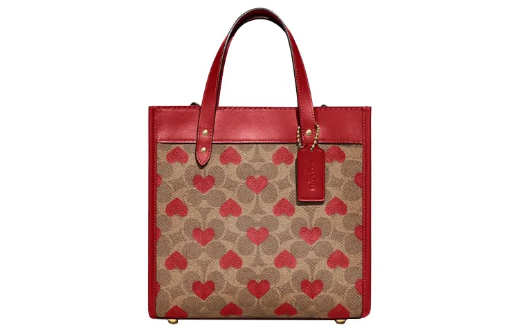 COACH Field Canvas With Leather Tote Bag, Shopping Bag, Shoulder Bag, Crossbody Bag, Handbag Small Women's