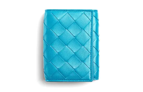 Bottega Veneta Leather Wallet Unisex Blue