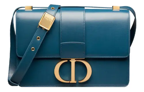 DIOR 30 Montaigne Calfskin Box Bag, Shoulder Bag, Crossbody Bag Women's Steel Blue