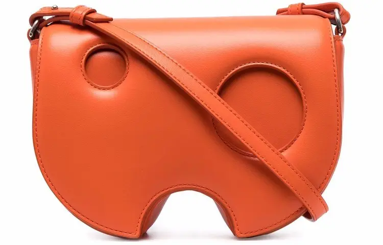 OFF WHITE Leather Cheese Bag, Shoulder Bag Women's Orange