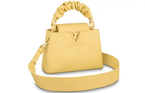 LOUIS VUITTON Capucines Cow Leather Kapsyn Crossbody Bag, One Shoulder Handbag Mini Women's Ginger Yellow