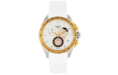 TISSOT Sports Collection Quartz Movement Men's Watches Watch 45.7mm White Dial Stainless Steel Case Rubber Strap