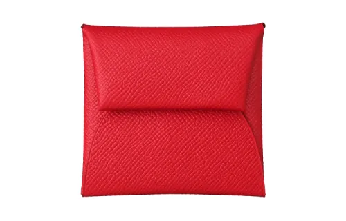 HERMES Bastia Epsom Calfskin Wallet Women's Heart Red
