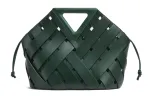 Bottega Veneta Leather Handbag Small Women's Dark Green