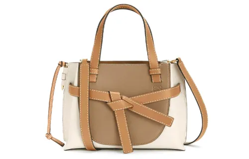 LOEWE Gate Cow Leather Handbag Mini Women's Oat
