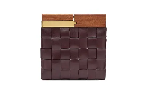 Bottega Veneta Sheepskin Clutch Women's Mahogany