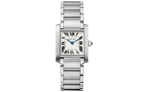 CARTIER TANK DE Quartz Movement 30m Waterproof Women's Watch 30*25mm White Dial Stainless Steel Case