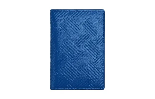 Bottega Veneta Card Holder Calfskin Men's Blue