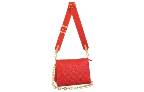 LOUIS VUITTON Coussin Sheepskin Pillow Bag Baguette Bag Shoulder Bag Portable Crossbody Bag Shoulder Bag Women's Red