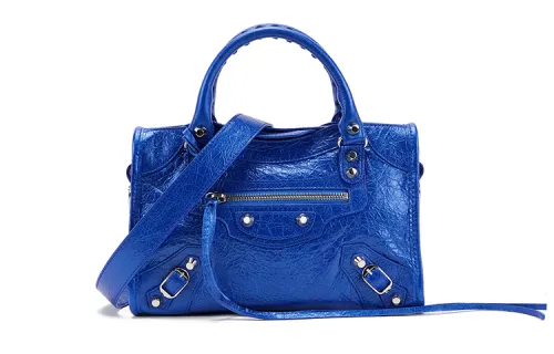 Balenciaga Sheepskin Biker Bag, Handbag, Shoulder Bag Regular Women's Blue