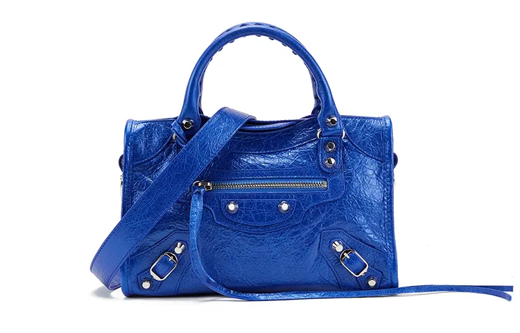 Balenciaga Sheepskin Biker Bag, Handbag, Shoulder Bag Regular Women's Blue