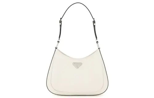 PRADA Cross Grain Leather Shoulder Bag Regular Women's White