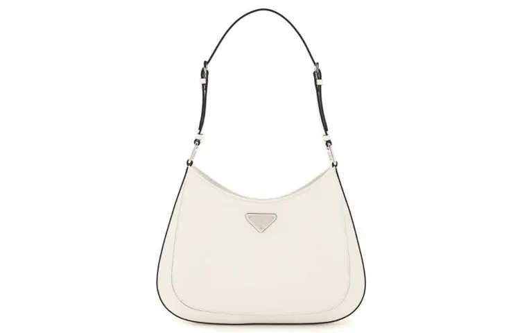 PRADA Cross Grain Leather Shoulder Bag Regular Women's White