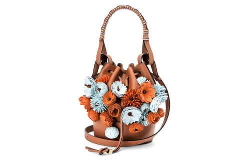LOEWE Balloon Cow Leather Shoulder Bag, Crossbody Bag, Bucket Bag, Handbag Small Women's Tan/Multicolor