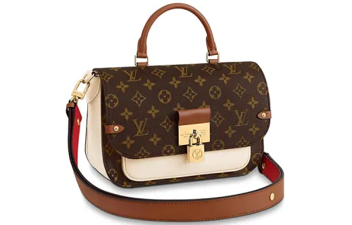 LOUIS VUITTON Vaugirard Cow Leather Handbag, Shoulder Bag Regular Women's Milk White