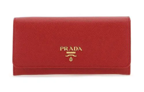 PRADA Cow Leather Wallet Women's Red