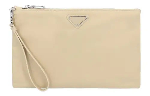 PRADA Leather Clutch Regular Women's Yellow