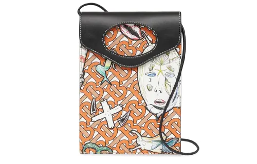 Burberry Marine Print Crossbody Bag 'Orange'