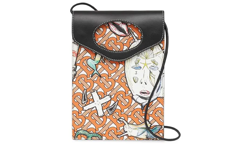 Burberry Marine Print Crossbody Bag 'Orange'