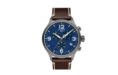 TISSOT Soko Collection Quartz Movement Men's Watches Watch 45mm Blue Dial Stainless Steel Case Leather Strap