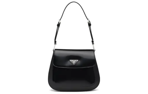 PRADA Leather Portable Crossbody Bag, Shoulder Bag Women's Black