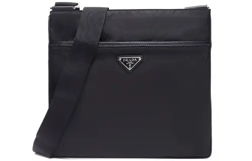 PRADA Fabric Shoulder Bag, Crossbody Bag Regular Men's Black