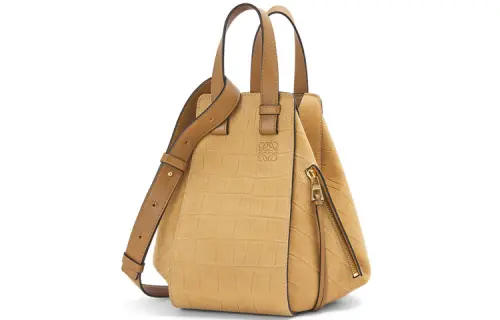 LOEWE Hammock Suede Hammock Bag, Handbag, Shoulder Bag, Crossbody Bag Small Women's Dark Gold