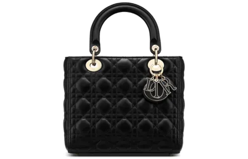 DIOR Lady Dior Sheepskin Handbag, Shoulder Bag, Crossbody Bag, Handbag Medium Women's Black
