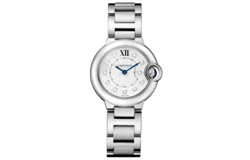 CARTIER Blue Balloon Collection Quartz Movement 30m Waterproof Women's Watch 28mm 28 Silver Dial