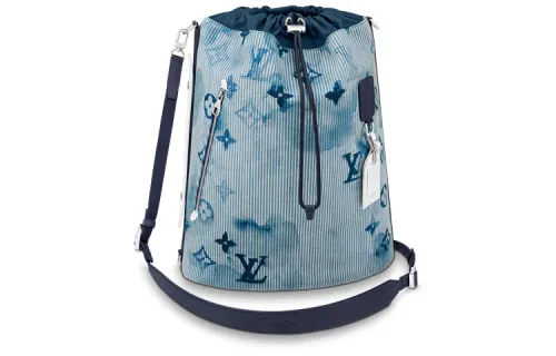 LOUIS VUITTON Sac Marin Hickory Stripes Denim