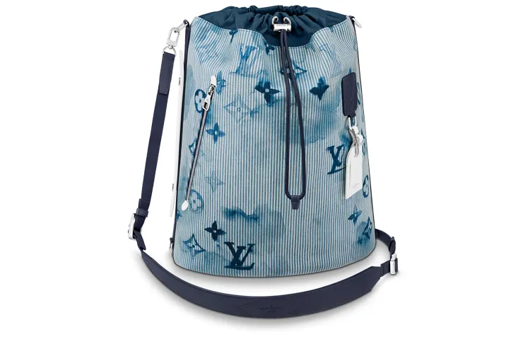 LOUIS VUITTON Sac Marin Hickory Stripes Denim