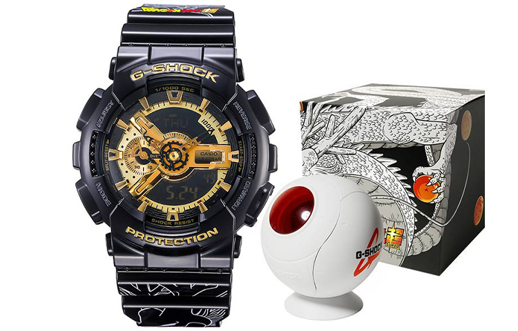 CASIO Casio G-SHOCK series Dragon Ball joint model Shenlong version trendy street dual display quartz movement resin strap Japanese and Korean watch men's watch gold dial GA-110GB-1APRDB