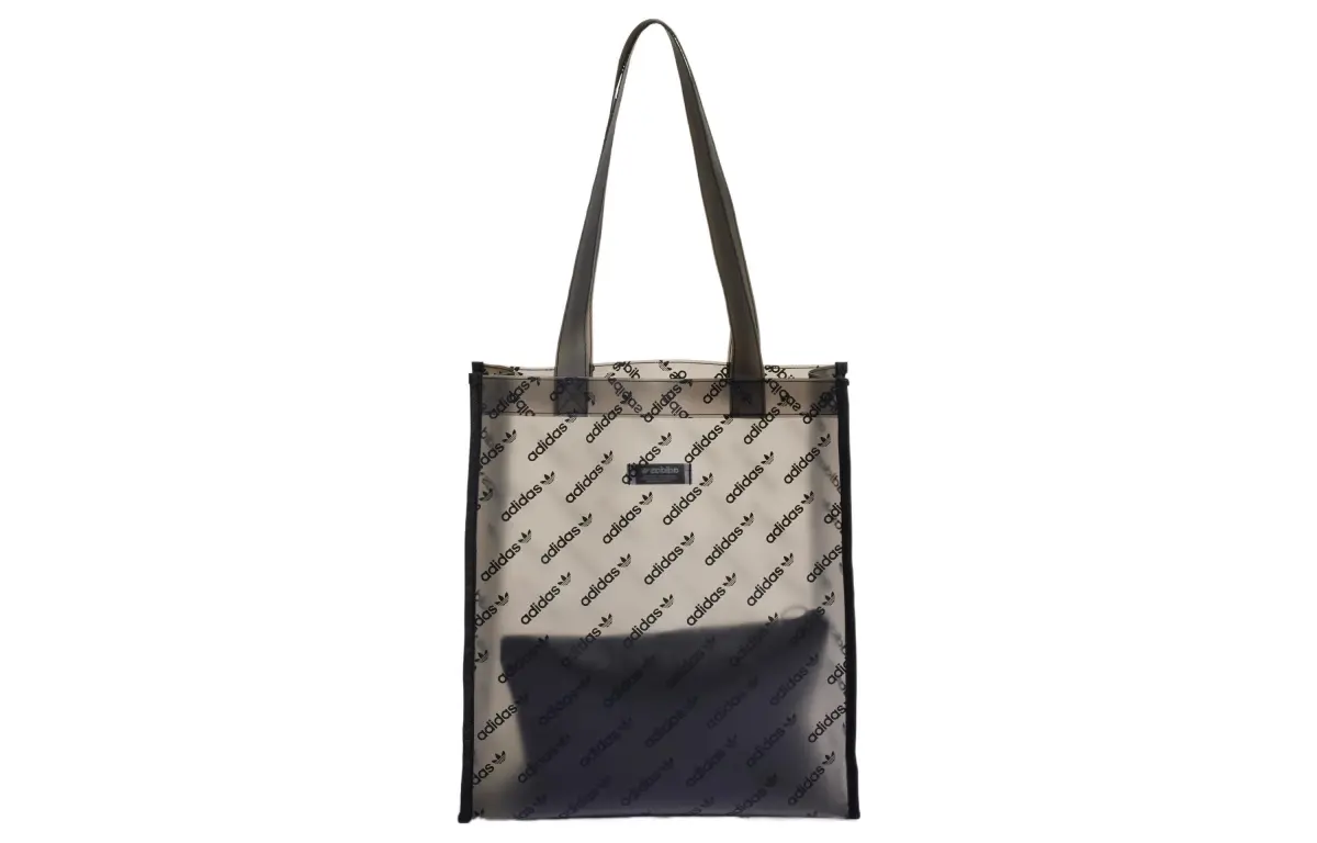 Adidas Originals TPU Tote Bag, Shopping Bag, Shoulder Bag, Handbag Unisex Transparent Black