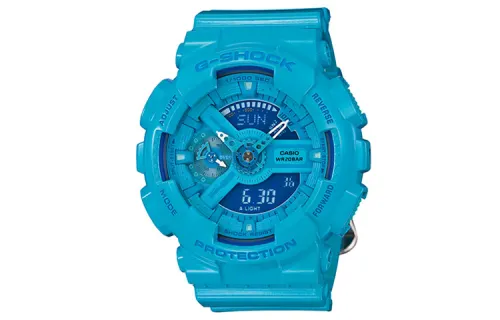 CASIO Women's Liquid Crystal/Analog Dual Display Series Blue Watch GMA-S110CC-2