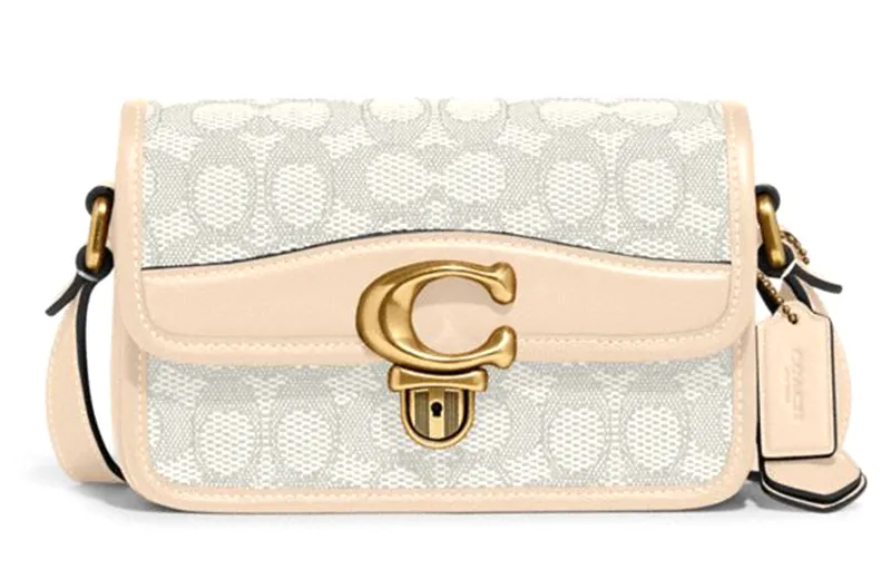 COACH Studio Cow Leather Crossbody Bag, Shoulder Bag Small Women's Ivory