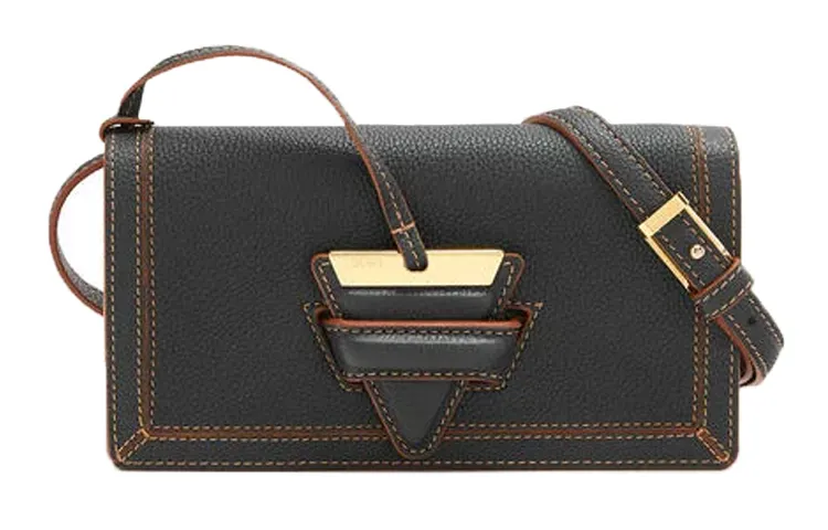 LOEWE Grain Calfskin Shoulder Bag Women's Black