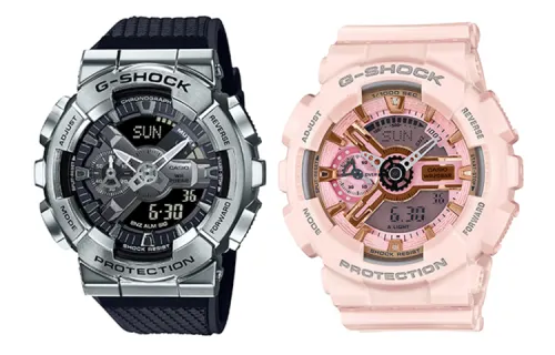 CASIO GM&GMA Quartz Movement Resin Strap Watch Unisex Black Dial