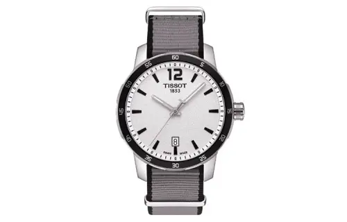 TISSOT Time Jog Collection Quartz Movement Men's Watches Watch 40mm Silver Dial Stainless Steel Case Nylon Strap