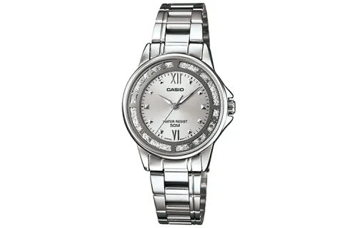 CASIO Crushed Ice Quartz Movement Stainless Steel Strap Watch Women's Watch Silver Dial