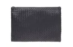 Bottega Veneta Intrecciato Sheepskin Envelope Clutch Women's Black