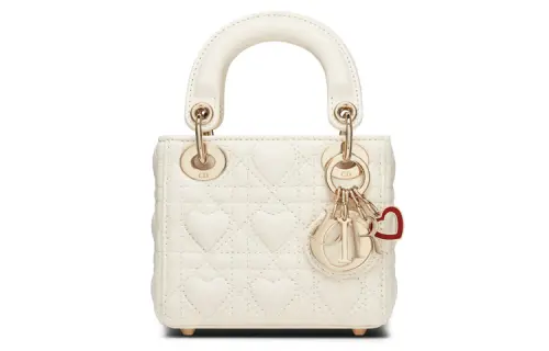 DIOR Lady Dior Sheepskin Handbag Chain Bag Shoulder Bag Handbag Crossbody Bag Extra Mini Women's White